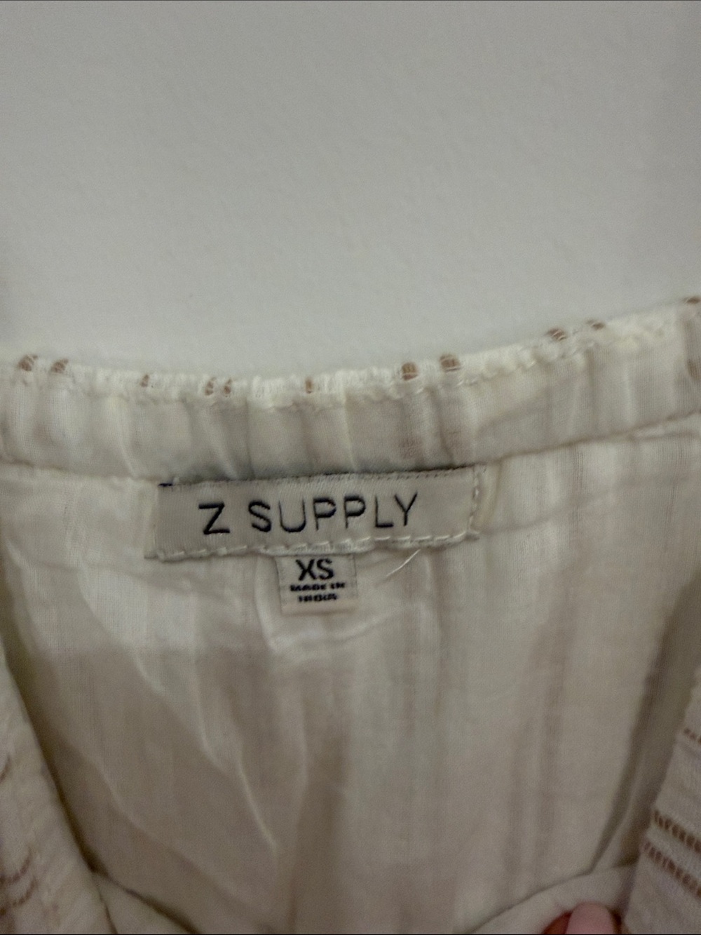 Z SUPPLY Striped Cream Maxi Sundress with Ruffle Straps - Picture 3 of 3